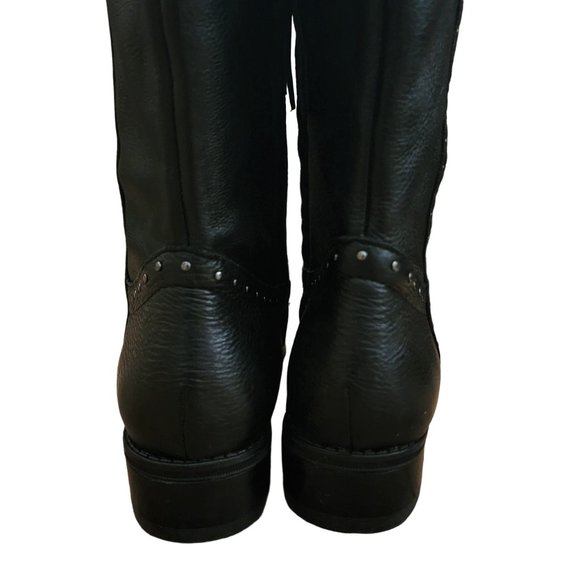 Sam Edelman Women’s Black Leather Prina Studded Knee High Riding Boots Size 6.5 - Picture 5 of 7